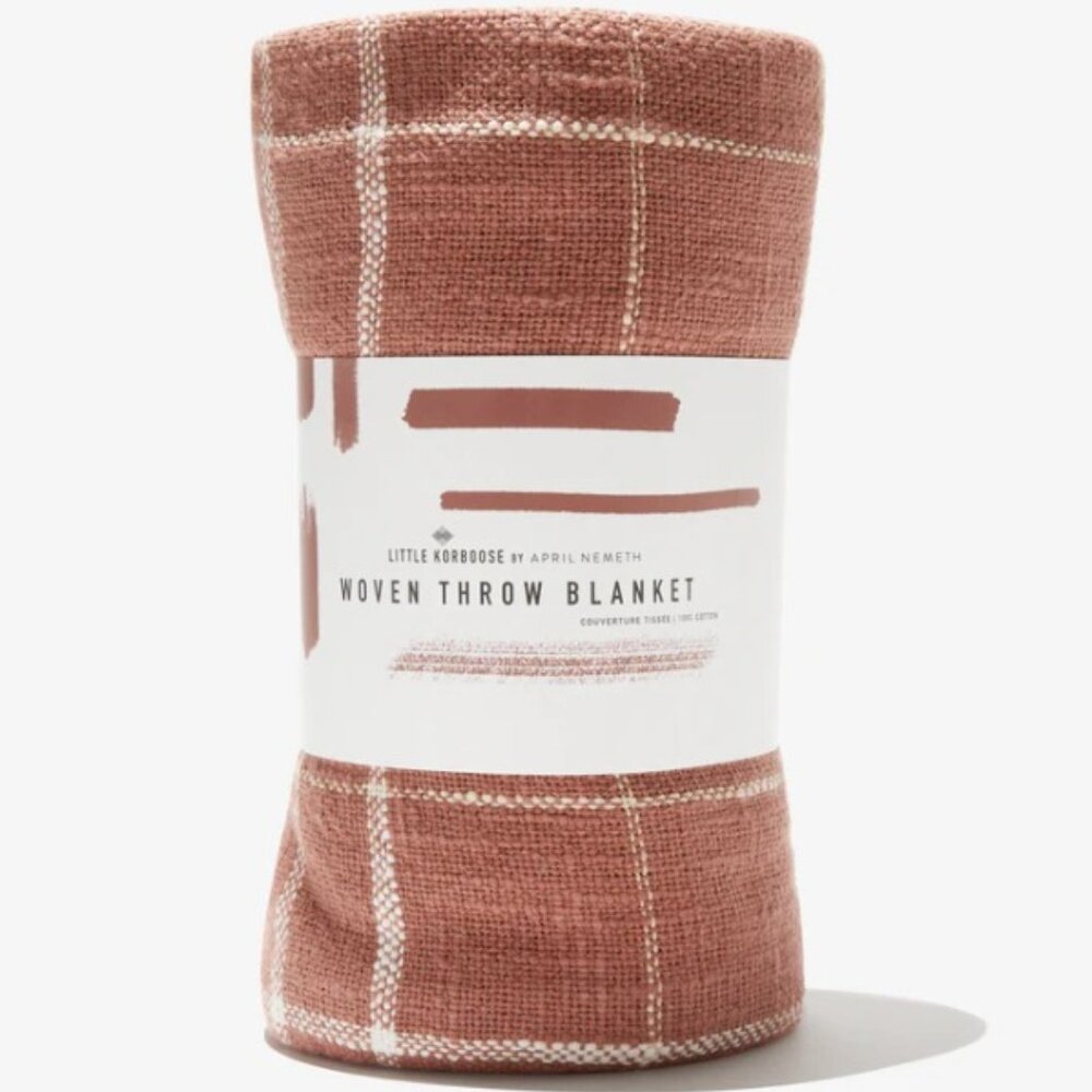 NWT LITTLE KORBOOSE WOVEN THROW BLANKET